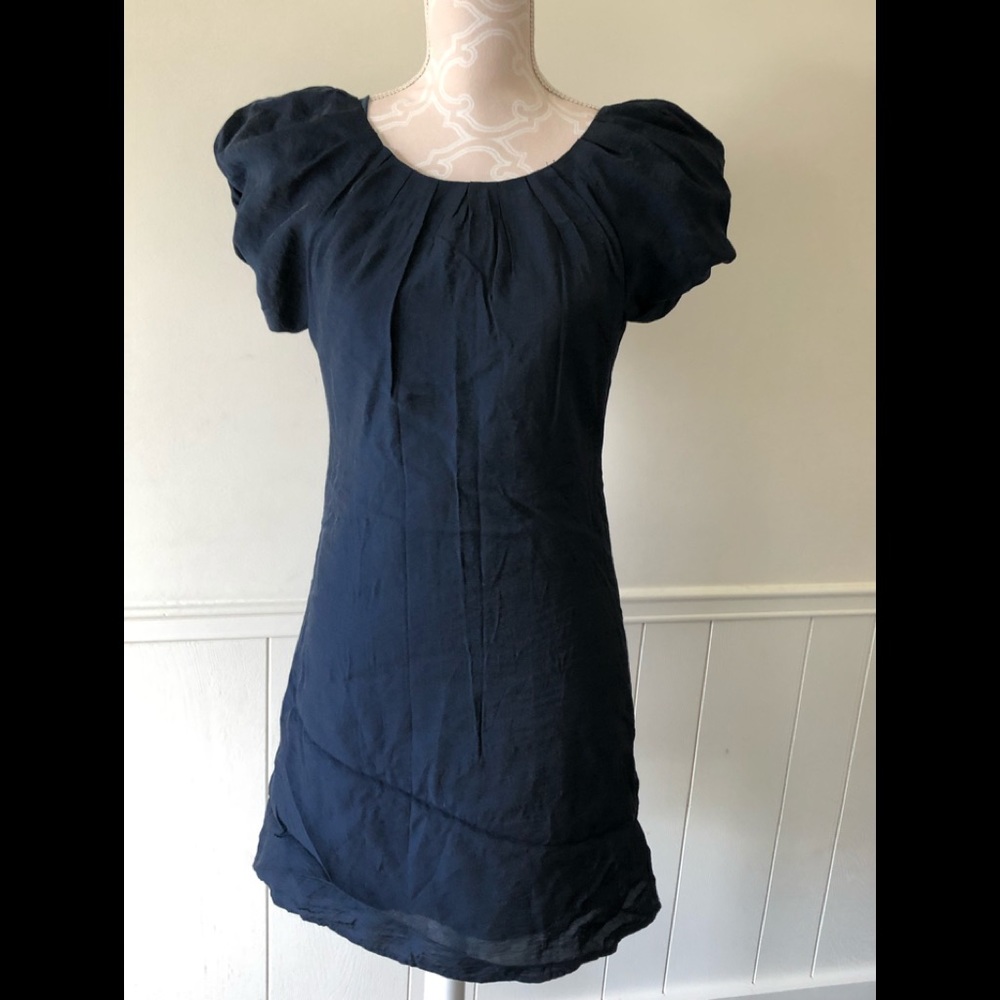 Anthropologie Inspira midnight blue dress size s